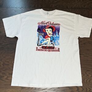 Betty Boop The Big Easy French Quarter New Orleans Bourbon Street T Shirt XL
